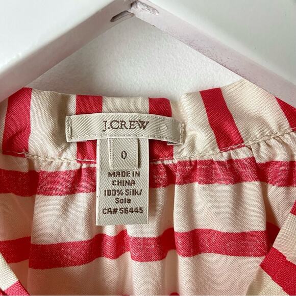 J. Crew Silk Striped Tie-Front Tank Top Size 0 - Picture 3 of 3